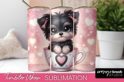 Valentine Dog Tumbler Wrap - Cute Dog Sublimation Design