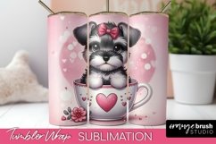 Valentine Dog Tumbler Wrap - Valentines Day Sublimation PNG