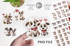 Valentine Dog Sticker Product Image 1