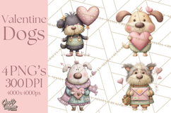 Valentine Dog Clipart PNG, Cute Valentine Dogs, Kids Product Image 1