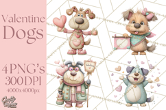 Valentine Dog Clipart PNG, Cute Valentine Dogs, Kids Product Image 1