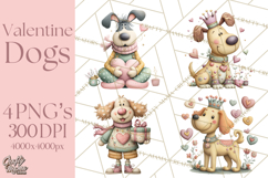 Valentine Dog Clipart PNG, Cute Valentine Dogs, Kids Product Image 1