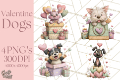 Valentine Dog Clipart PNG, Cute Valentine Dogs, Kids Product Image 1