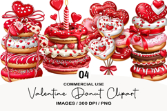 Valentine Donut Clipart PNG Product Image 1