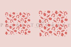 valentine doodle skinny tumbler sublimation design for 20oz and 30oz skinny tumbler sublimation wrap