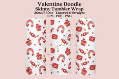 valentine doodle skinny tumbler sublimation design for 20oz and 30oz skinny tumbler sublimation wrap