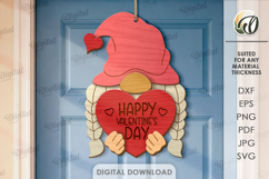 3D Valentine Door Hangers Bundle Laser Cut. Valentine SVG Product Image 10