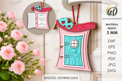 Valentine's Day Door Tag Laser Cut. Door Knob Hanger SVG Product Image 1