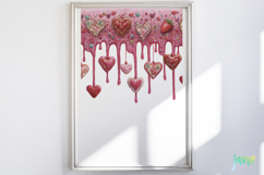 Valentine Dripping Hearts Clipart Product Image 4