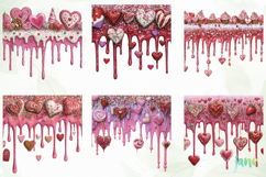Valentine Dripping Hearts Clipart Product Image 3