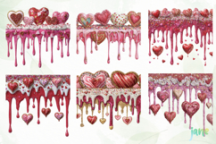 Valentine Dripping Hearts Clipart Product Image 9