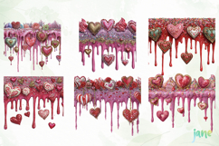 Valentine Dripping Hearts Clipart Product Image 10