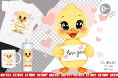 Valentine Duck Cartoon Clipart Product Image 1
