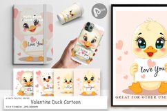 Digital Paper Valentine Duck Cartoon Product Image 1