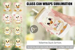 Glass Can Wraps Valentine Duck Cartoon Product Image 1