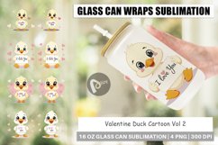 Glass Can Wraps Valentine Duck Cartoon Product Image 1
