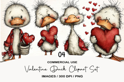 Valentine Duck Clipart Set Png Product Image 1