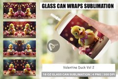 Glass Can Wraps Valentine Duck Product Image 1