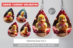 Earring teardrop sublimation design Valentine Duck Product Image 1
