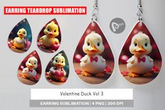 Earring teardrop sublimation design Valentine Duck Product Image 1