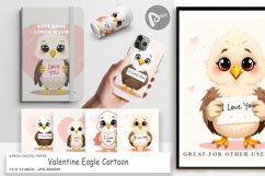 Digital Paper Valentine Eagle Cartoon Product Image 1