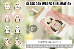 Glass Can Wraps Valentine Eagle Cartoon Product Image 1
