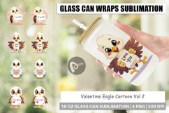 Glass Can Wraps Valentine Eagle Cartoon Product Image 1