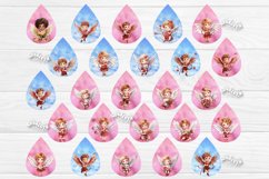 Valentine earring sublimation teardrop earrings sublimation design with a watercolor Baby Angels. 