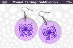 Red Bow Round Earrings | Valentine Round Earrings Product Image 1