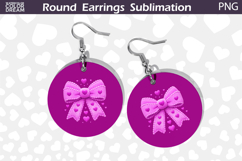 Red Bow Round Earrings | Valentine Round Earrings Product Image 1