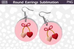 Cherry Heart Round Earrings | Valentine Round Earrings Product Image 1