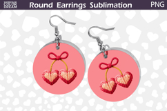 Cherry Heart Round Earrings | Valentine Round Earrings Product Image 1