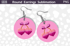 Cherry Heart Round Earrings | Valentine Round Earrings Product Image 1