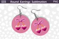 Cherry Heart Round Earrings | Valentine Round Earrings Product Image 1