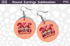 Couple Gnomes Round Earrings | Dinosaur Valentine Earrings Product Image 1