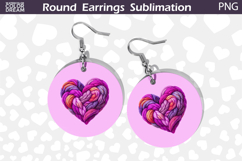 Heart Latch Hook Round Earrings | Heart Valentine Earrings Product Image 1