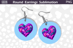 Heart Latch Hook Round Earrings | Heart Valentine Earrings Product Image 1