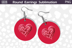 Heart Latch Hook Round Earrings | Heart Valentine Earrings Product Image 1