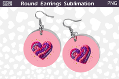 Heart Latch Hook Round Earrings | Heart Valentine Earrings Product Image 1