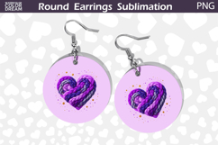 Heart Latch Hook Round Earrings | Heart Valentine Earrings Product Image 1