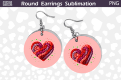 Heart Latch Hook Round Earrings | Heart Valentine Earrings Product Image 1