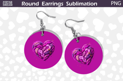 Heart Latch Hook Round Earrings | Heart Valentine Earrings Product Image 1
