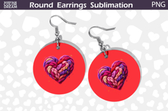 Heart Latch Hook Round Earrings | Heart Valentine Earrings Product Image 1