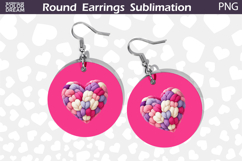 Heart Latch Hook Round Earrings | Heart Valentine Earrings Product Image 1