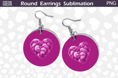 Heart Latch Hook Round Earrings | Heart Valentine Earrings Product Image 1