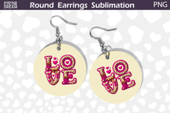 Love Round Earrings | Valentine Earrings Product Image 1