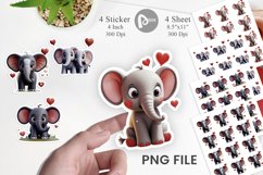 Valentine Elephant Sticker Product Image 1