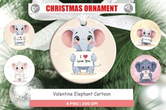 Christmas Ornaments Valentine Elephant Cartoon Product Image 1