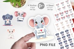 Valentine Elephant Cartoon Sticker Product Image 1