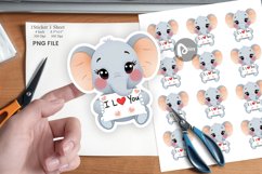 Valentine Elephant Cartoon Sticker Product Image 1